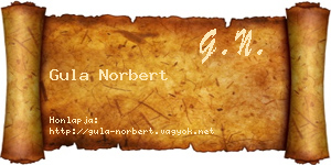 Gula Norbert névjegykártya